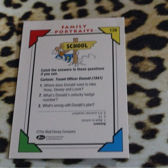 FP Truant Officer Donald #138 Disney Card - Picture 2 of 2